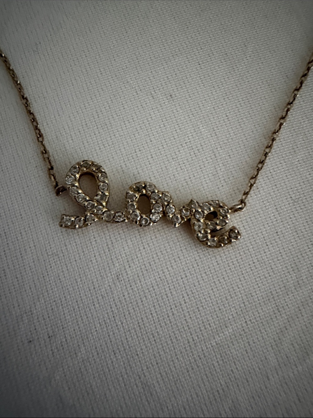 Gold-tone Scripted Love Pendant Necklace